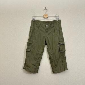 KUHL Capri Pants Olive Green Cargo Roll Up Hiking Trail Outdoor